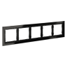 Рамка стеклянная VOLTUM S70 на 5 постов, (черный,стекло)