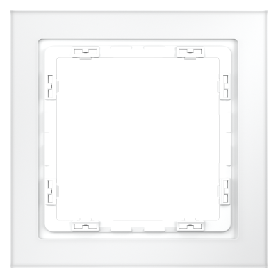 Рамка стеклянная VOLTUM S70 на 1 пост, (белый,матовый,стекло)