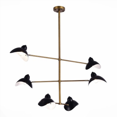 SL1801.303.06 Люстра подвесная ST-Luce Античная бронза/Черный E14 6*60W