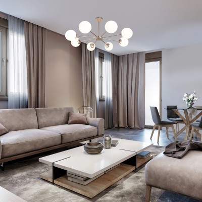 Люстры На штанге Escada 2110/8P E14*40W Satin nickel