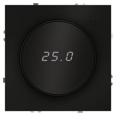 Терморегулятор электронный VOLTUM S70 с индикацией и датчиком, для теплого пола, (черный матовый)