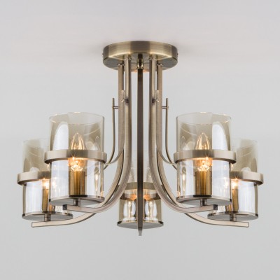 Люстра на штанге Eurosvet 60085/5 античная бронза