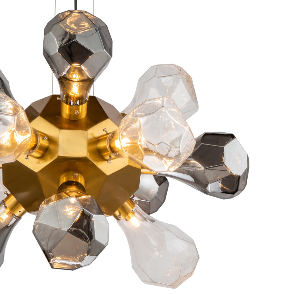 Люстра Delight Collection KR1197P-12 brass, smoky/clear