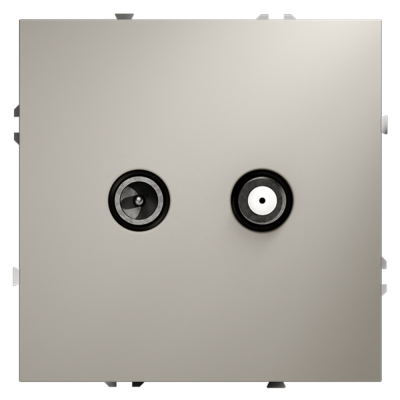 Розетка телевизионная встраиваемая VOLTUM S70 оконечная TV+SAT, (кашемир)