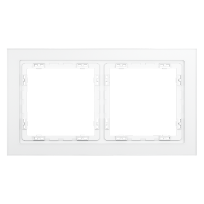 Рамка стеклянная VOLTUM S70 на 2 поста, (белый,матовый,стекло)