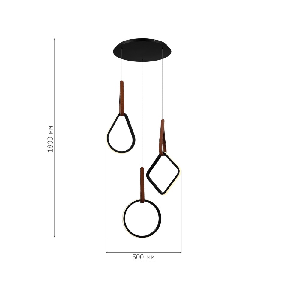 SL6131.403.36 Светильник подвесной ST-Luce Черный/Черный, Терракотовый LED 1*36W 4000K