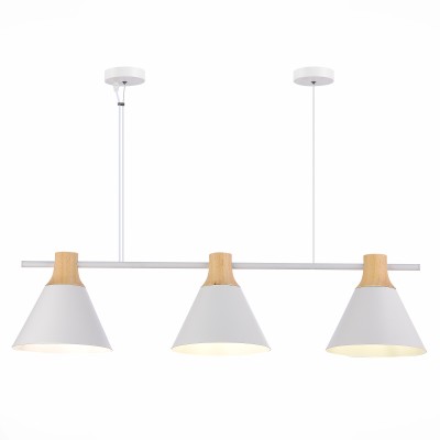 SLE125103-03 Светильник подвесной Белый/Белый, Светлое дерево E14 3*40W