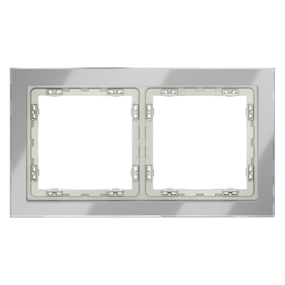 Рамка стеклянная VOLTUM S70 на 2 поста, (сталь, стекло)