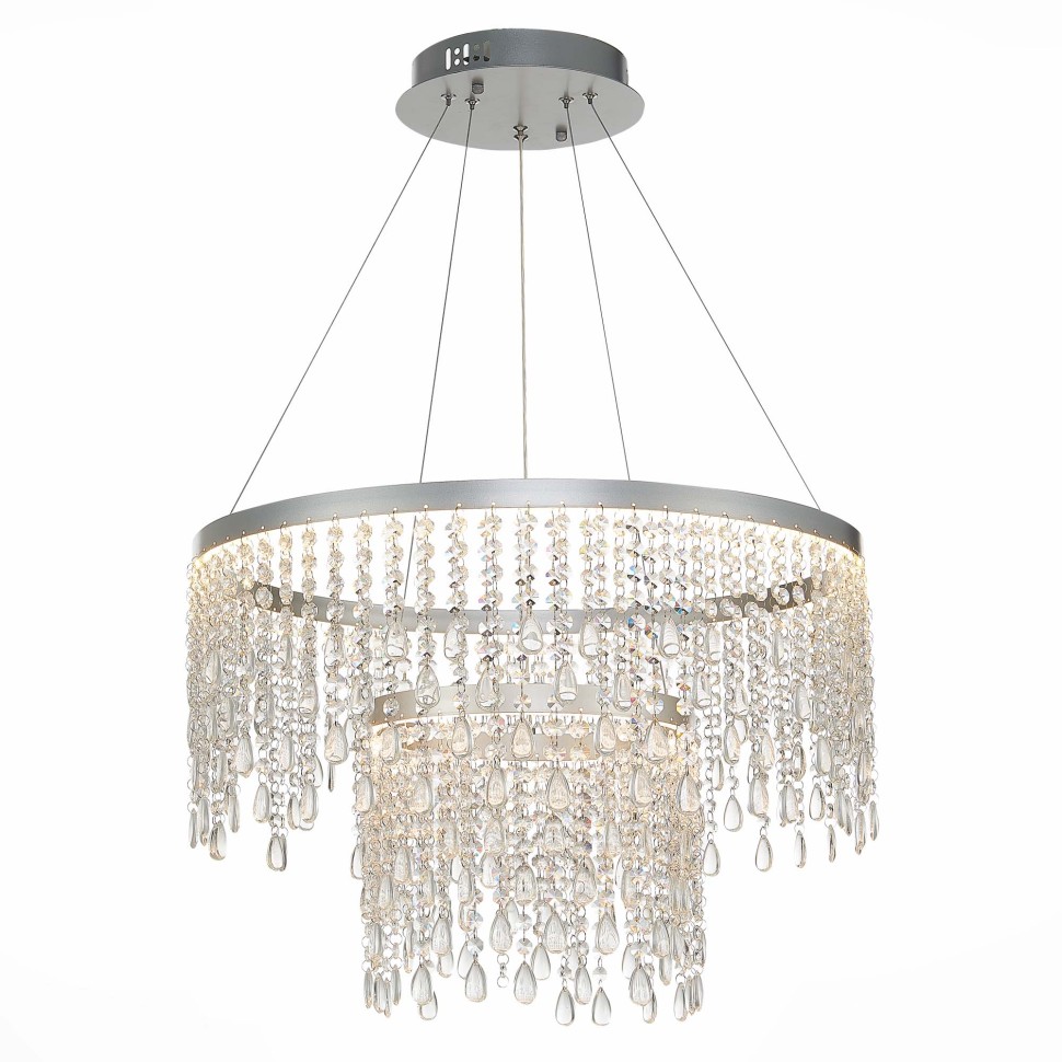SL6201.103.55 Люстра подвесная ST-Luce Серебристый/Прозрачный LED 1*55W 3000K/4000K/6000K