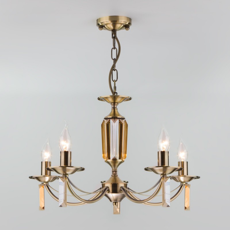 Подвесная люстра Eurosvet 60087/5 античная бронза
