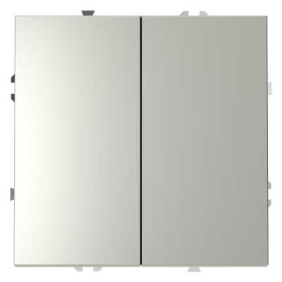 Выключатель встраиваемый VOLTUM S70 двухклавишный 10А, (сталь)