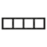 Рамка пластиковая VOLTUM S70 на 4 поста, (черный матовый)
