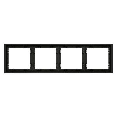 Рамка пластиковая VOLTUM S70 на 4 поста, (черный матовый)