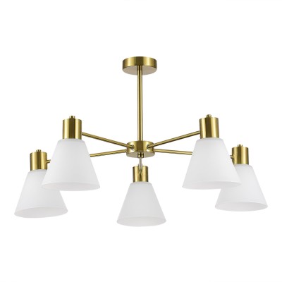 SLE1561-302-05 Светильник потолочный Латунь/Белый E27 5*60W