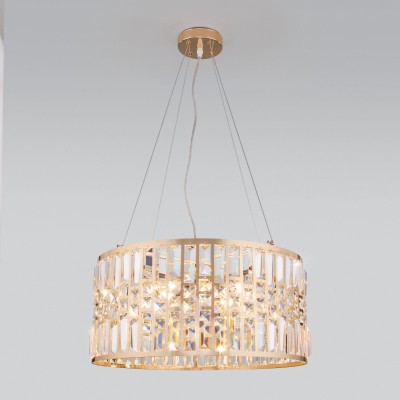 Подвесная люстра Eurosvet 10116/5 золото/прозрачный хрусталь Strotskis