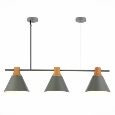 SLE125113-03 Светильник подвесной Серый/Серый, Светлое дерево E14 3*40W