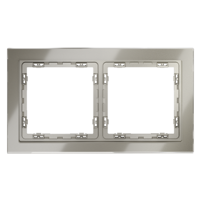 Рамка стеклянная VOLTUM S70 на 2 поста, (шелк, стекло)