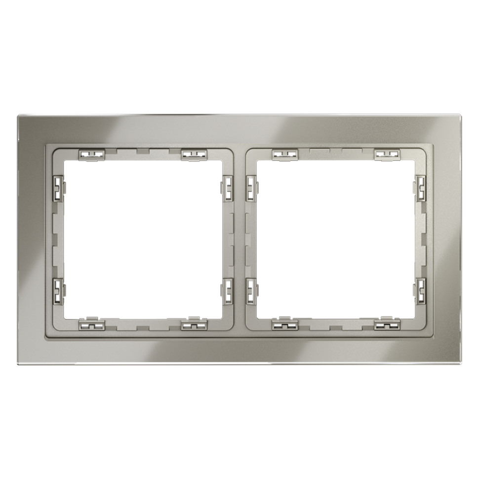 Рамка стеклянная VOLTUM S70 на 2 поста, (шелк, стекло)