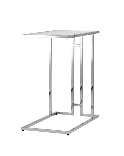 Журнальный столик 50*32 БОСТОН, прозрачное стекло, сталь серебро