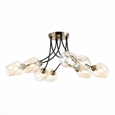 SLE205302-08 Светильник потолочный Бронза, Черный/Янтарный E14 8*40W