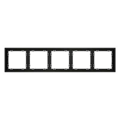 Рамка пластиковая VOLTUM S70 на 5 постов, (черный матовый)