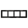 Рамка стеклянная VOLTUM S70 на 4 поста, (черный,стекло)