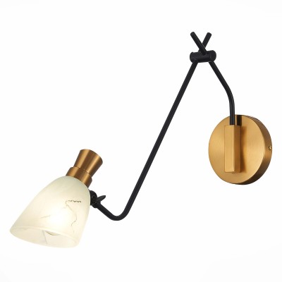 SLE205401-01 Светильник настенный Черный, Латунь/Белый E14 1*60W