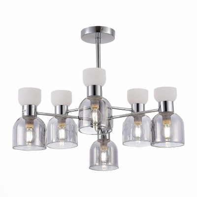 SLE1045-102-06 Светильник потолочный Хром/Белый,  Дымчатый E14 6*40W