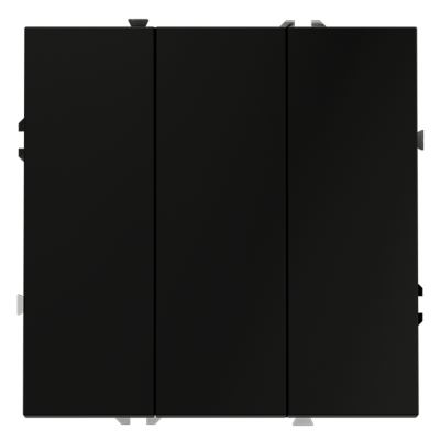 Выключатель встраиваемый VOLTUM S70 трехклавишный 10А, (черный матовый)