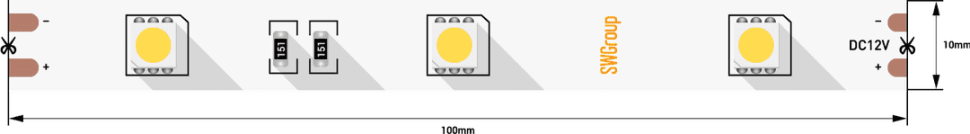 Лента светодиодная SWG SWG530 SWG530-12-7.2-WW 000079