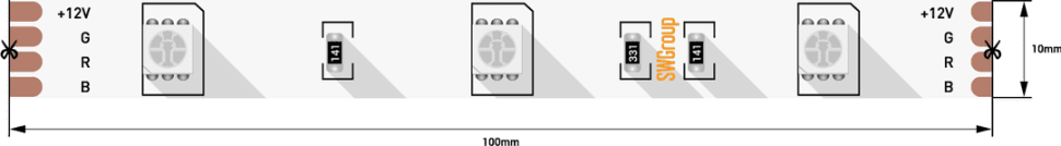 Лента светодиодная SWG SWG530 SWG530-12-7.2-RGB 000078