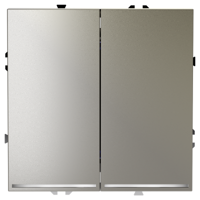 Проходной переключатель встраиваемый VOLTUM S70 двухклавишный с подсветкой 10А, (шелк)