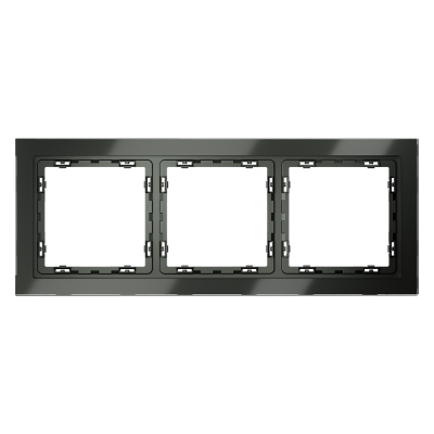 Рамка стеклянная VOLTUM S70 на 3 поста, (титан, стекло)