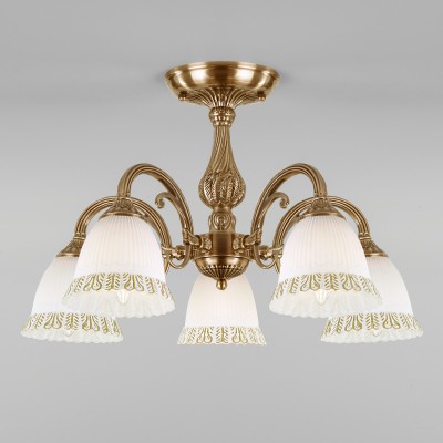 Люстра на штанге Eurosvet 60107/5 античная бронза