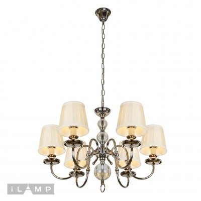 Подвесная люстра iLamp Armonia P2510-6 Никель+беж
