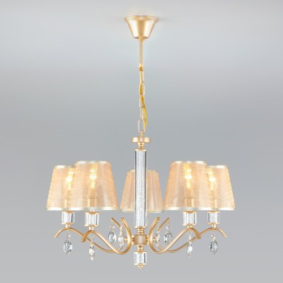 Подвесная люстра Eurosvet 60103/5 перламутровое золото