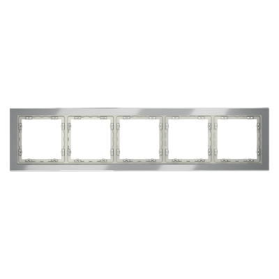 Рамка стеклянная VOLTUM S70 на 5 постов, (сталь, стекло)