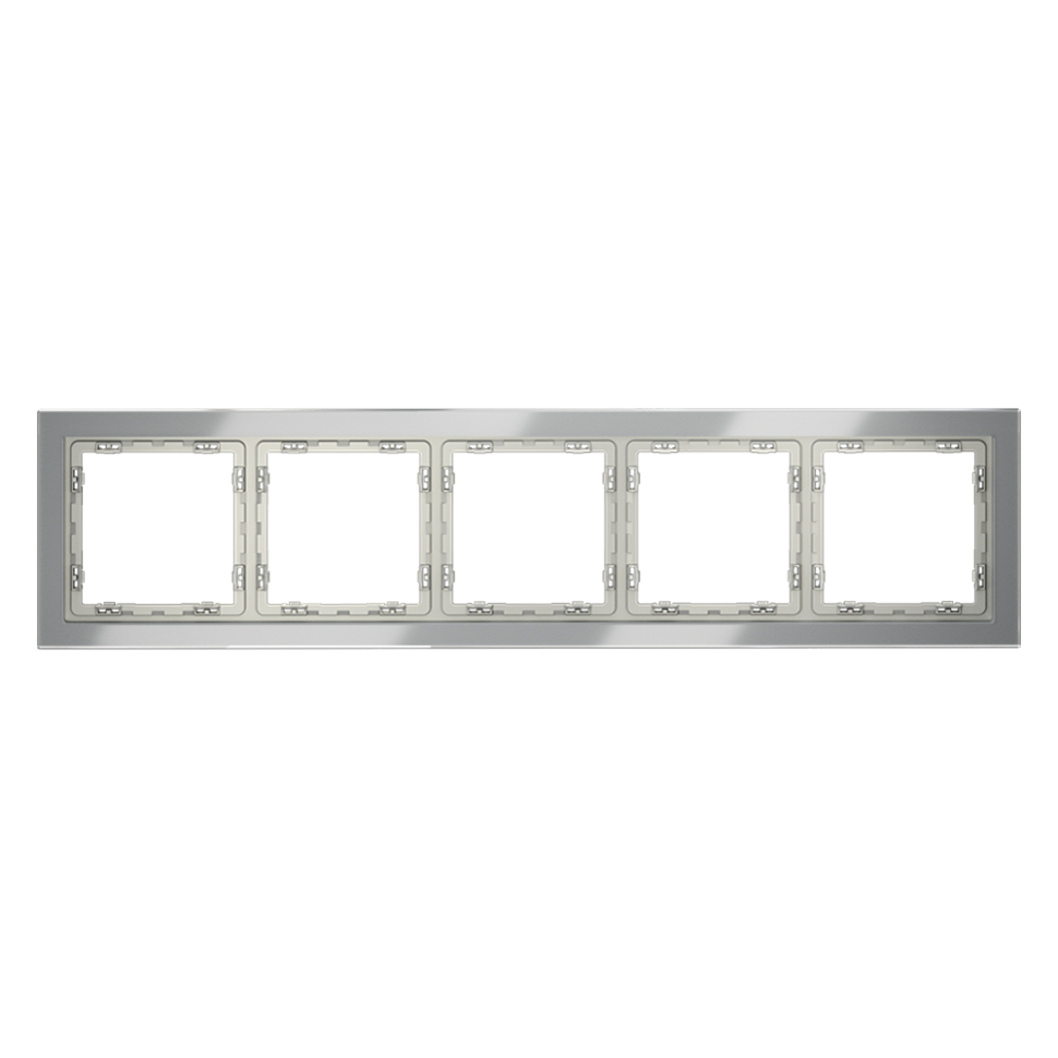Рамка стеклянная VOLTUM S70 на 5 постов, (сталь, стекло)