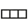Рамка пластиковая VOLTUM S70 на 3 поста, (черный матовый)