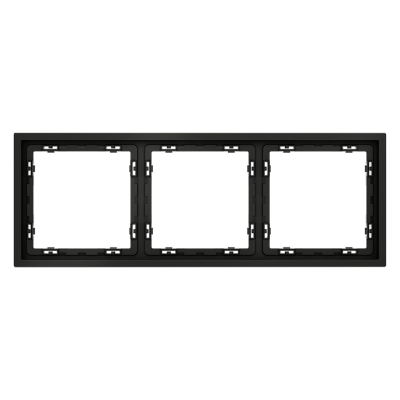 Рамка пластиковая VOLTUM S70 на 3 поста, (черный матовый)
