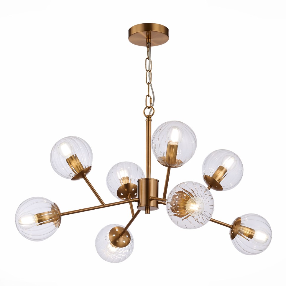 SLE220803-08 Светильник подвесной Латунь/Прозрачный E14 8*40W