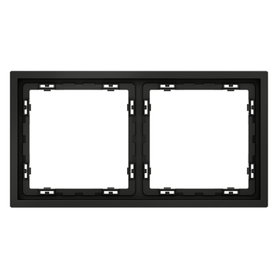 Рамка пластиковая VOLTUM S70 на 2 поста, (черный матовый)