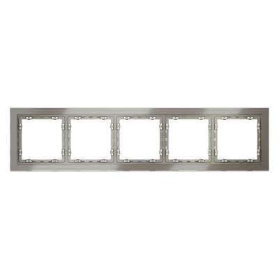 Рамка стеклянная VOLTUM S70 на 5 постов, (шелк, стекло)