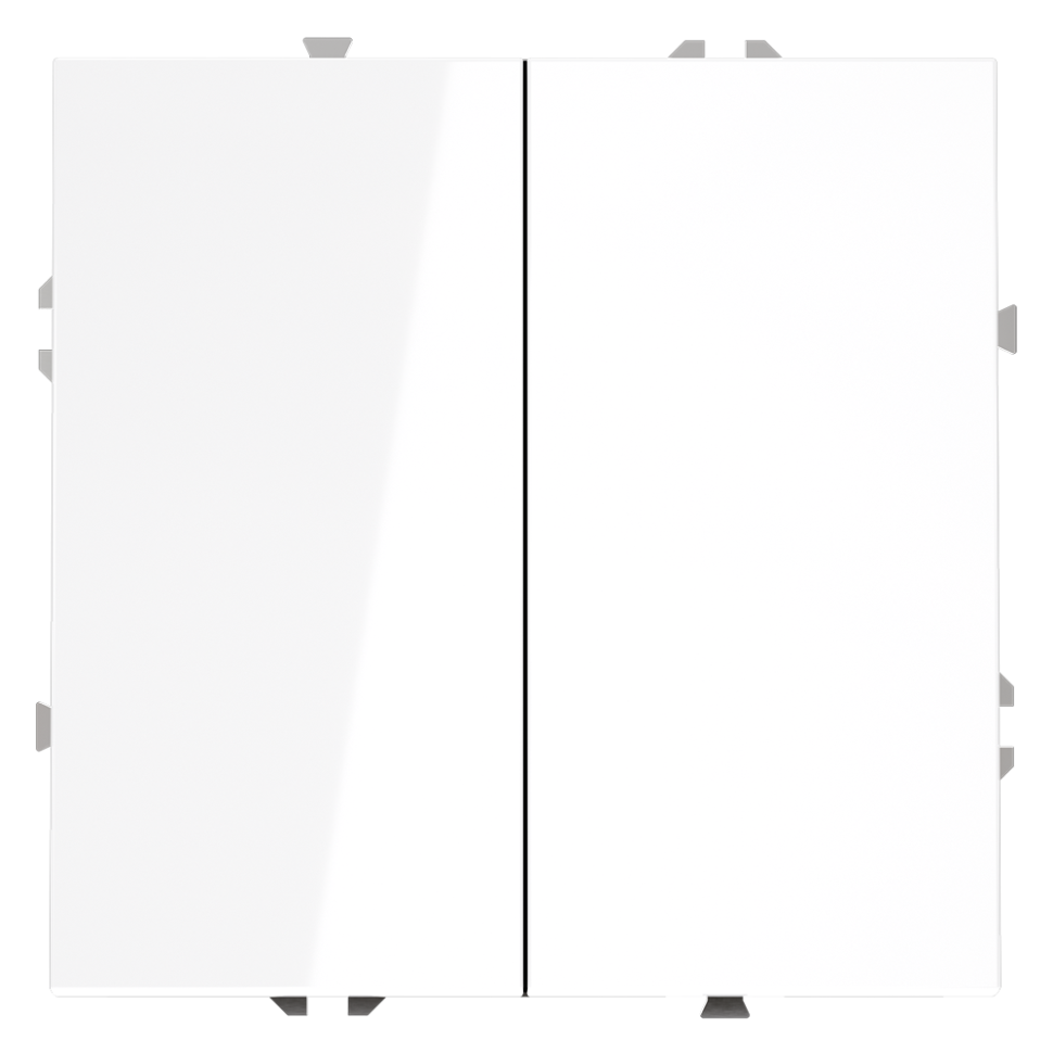 Проходной переключатель встраиваемый VOLTUM S70 двухклавишный 10А, (белый глянцевый)