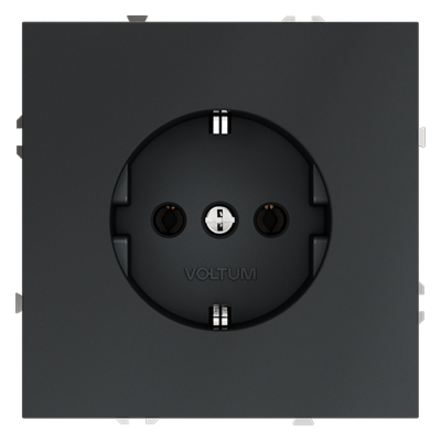 Розетка встраиваемая VOLTUM S70 с заземлением 16А, (графит)