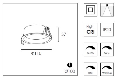 Встраиваемый светильник Delight Collection DB8504NR