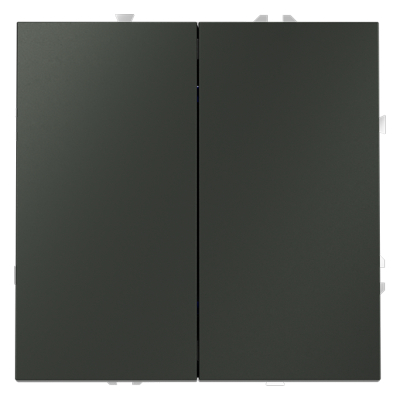 Выключатель с самовозвратом встраиваемый VOLTUM S70 двухклавишный 10А, (титан)