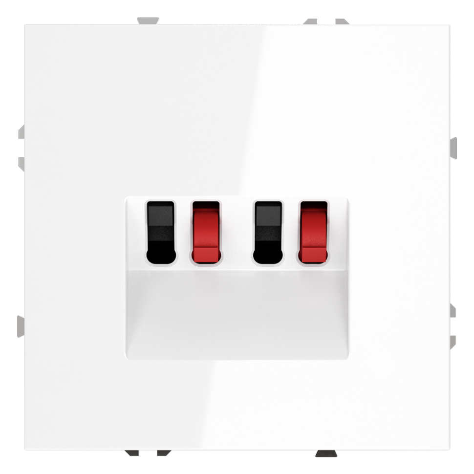 Розетка акустическая встраиваемая VOLTUM S70 4-местная, (белый глянцевый)