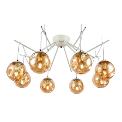 SLE110202-08 Светильник потолочный Белый/Янтарный E14 8*40W