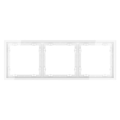 Рамка пластиковая VOLTUM S70 на 3 поста, (белый глянцевый)